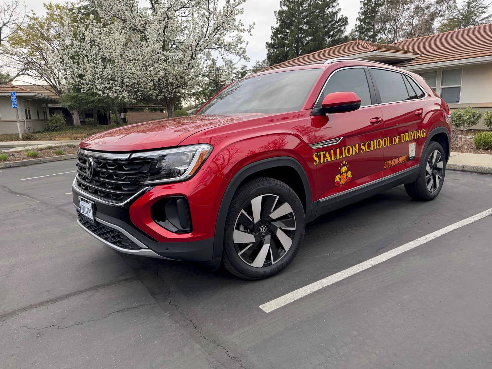 Front of a Stallion Volkswagen Atlas Cross Sport training SUV